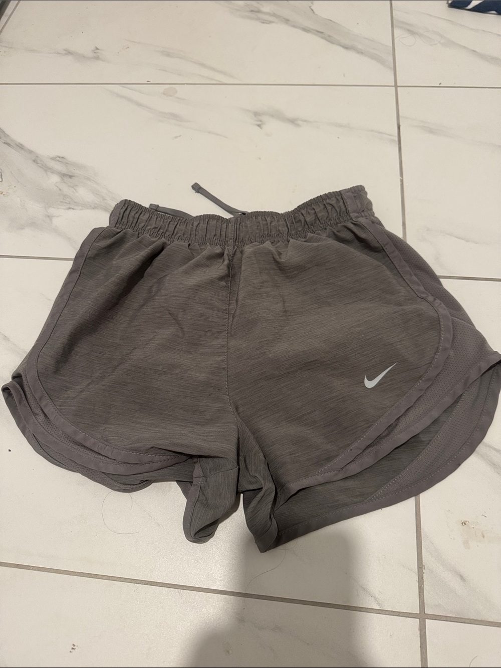 Nike Women's Athletic Shorts in Gray with Swoosh